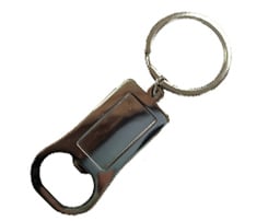 Rectangular Metal Bottle Opener Keyring