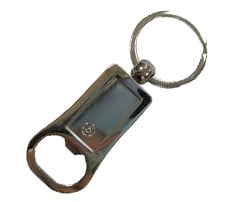 Rectangular Metal Bottle Opener Keyring