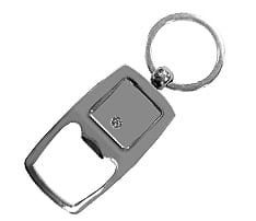 Rectangular Metal Bottle Opener Keyring