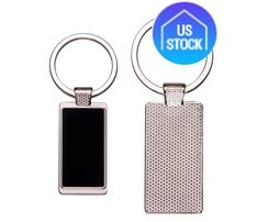 Rectangular Reflective Metal Keychain