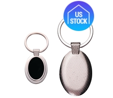 Oval Reflective Metal Keychain