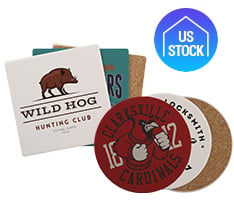 Ceramic Coaster with Cork Bottom Pad