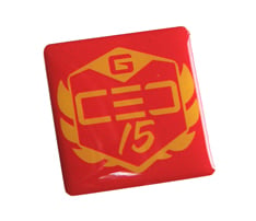 1-inch Square Epoxy-Domed Bronze Badge Lapel Pin