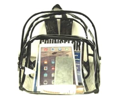 Clear Bag PVC Transparent Backpack with Soft Front Pocket