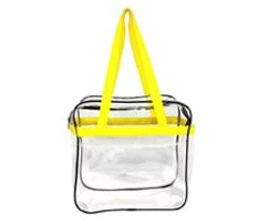 Clear PVC Transparent Tote Bag with Zipper Front Pocket
