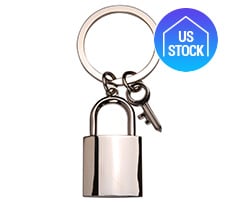 Lock and Key Charm Metal Keychain