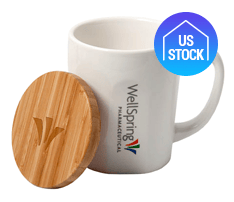 Ceramic Mug with Bamboo Lid - 15 oz.