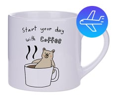 Mini White Ceramic Mug, 6 oz.