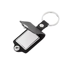 Leather Photo and Metal Keychain