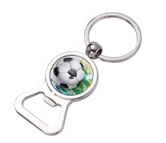 Silver Zinc Bottle Opener Keychain
