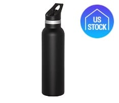 Double Wall Stainless Steel Water Bottle with Straw, 20 oz.
