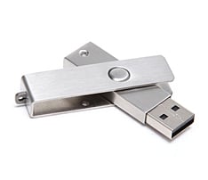 Silver Metal Swivel USB Flash Drive