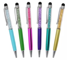 Metallic Crystal Bling Pen with Stylus