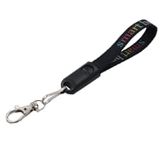 2-in-1 Wrist Lanyard Charging Cable with Metal Hook