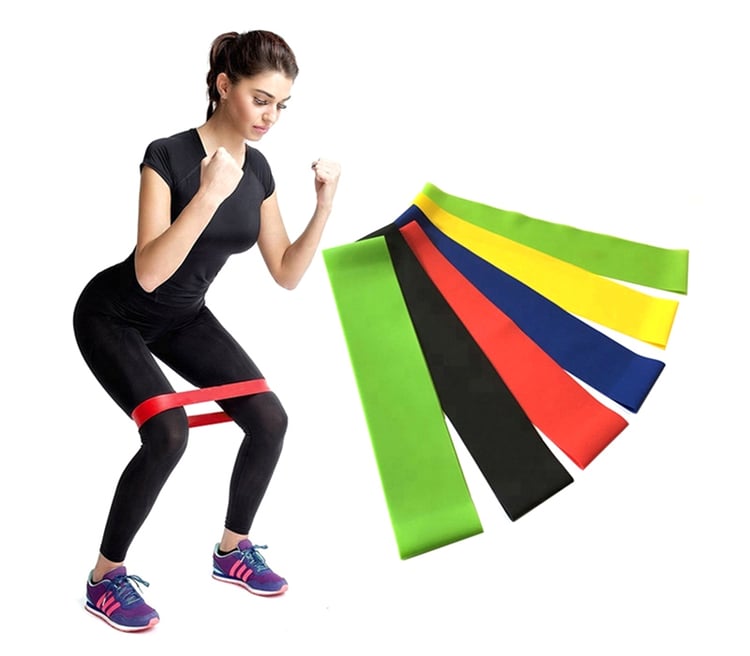 5 in 1 Exercise Loop Latex Elastic Resistance Band Set