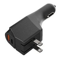 Dual Port USB Car + Wall Charger, 20W