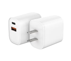 Dual Port USB Wall Plug Charger, 20W