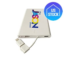 Slim Power Bank with Built-in Cable - 2500 mAh