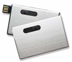 Retractable Metal Credit Card USB Flash Drive