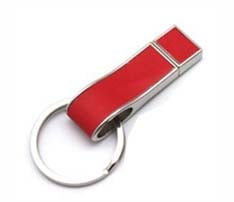 Leather Stick USB Flash Drive with Keyring