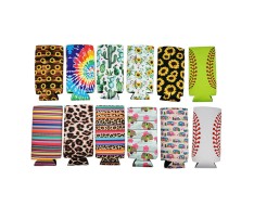 Full Color Sublimation Slim Neoprene Bottle Cooler