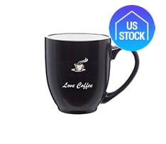 Two-Tone Black Matte Ceramic Mug, 16 oz.