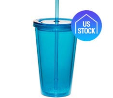 Clear Acrylic Tumbler with Lid and Straw, 16 oz.
