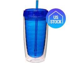 Double Wall Acrylic Tumbler with Straw, 16 oz.