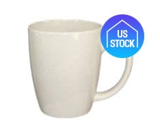 Curved Ceramic Mug, 12 oz.