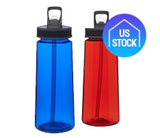 Plastic Water Bottle with Straw, 22 oz..