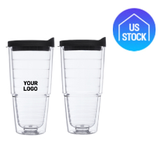 Double Wall Acrylic Tumbler with Straw, 24 oz.