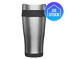 Stainless Steel Tumbler with Plastic Lid, 16 oz.