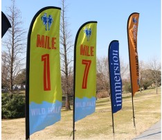 13ft Single Sided Feather Flag Banner with Base and Pole