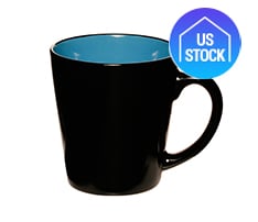 Two-Tone Black Matte Ceramic Mug, 12 oz.