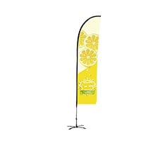 9ft Single Sided Feather Flag Banner with Base and Pole