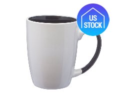 Two-Tone White Stoneware Mug, 12 oz.