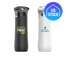Double Wall Snap Lid Stainless Steel Water Bottle, 23 oz.
