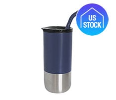 Vacuum Stainless Steel Tumbler with Straw, 18 oz.
