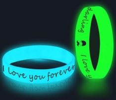 1/2 inch Glow In The Dark Silicone Wristband