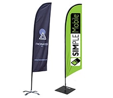 Feather Flag Enhanced with Fiberglass Poles