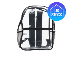 Clear PVC Backpack with Side Mesh Pocket