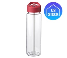 Plastic Bottle with Sip Straw and Handle, 24 oz.