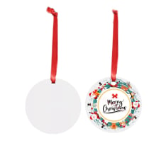 Round Aluminum Double-Sided Christmas Ornament
