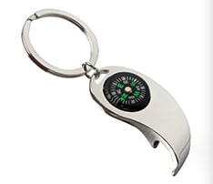 Bottle Opener Keychain with Compass