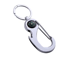 Bottle Opener Hook Keychain with Compass