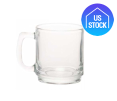 Clear Glass Coffee Mugs, 9 oz.
