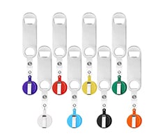 Stainless Steel Bottle Opener with Badge Reel