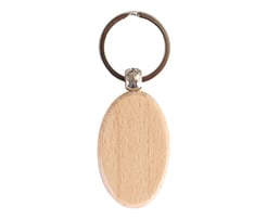 Wooden Oval Shape Keychain