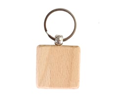 Wooden Square Shape Keychain