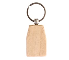 Wooden House Shape Keychain